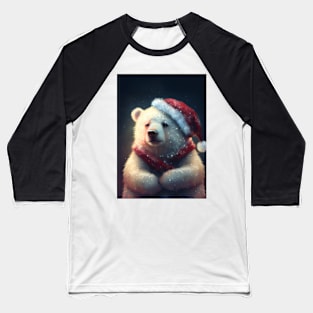 Polar bear with Santa Hat Baseball T-Shirt